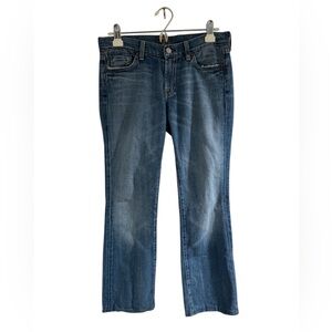 7 For All Mankind Women’s Bootcut Mid-rise Blue Denim Distressed Jeans Size 29